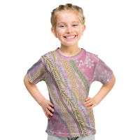 Pink Palaka Hawaii Leis Kid T Shirt Hawaiian-plaid Elegant Tropical Vibes LT14 Pink - Polynesian Pride