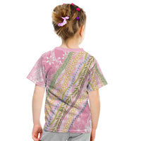 Pink Palaka Hawaii Leis Kid T Shirt Hawaiian-plaid Elegant Tropical Vibes LT14 - Polynesian Pride