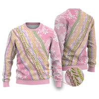 Pink Palaka Hawaii Leis Ugly Christmas Sweater Hawaiian-plaid Elegant Tropical Vibes - Polynesian Pride