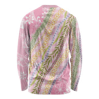 Pink Palaka Hawaii Leis Long Sleeve Shirt Hawaiian-plaid Elegant Tropical Vibes LT14 - Polynesian Pride