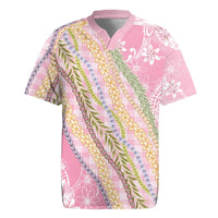 Pink Palaka Hawaii Leis Rugby Jersey Hawaiian-plaid Elegant Tropical Vibes LT14 Pink - Polynesian Pride