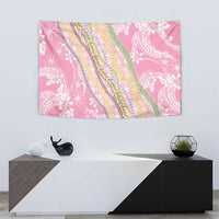 Pink Palaka Hawaii Leis Tapestry Hawaiian-plaid Elegant Tropical Vibes - Polynesian Pride