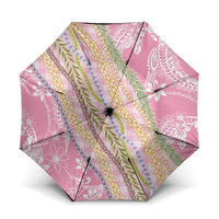 Pink Palaka Hawaii Leis Umbrella Hawaiian-plaid Elegant Tropical Vibes LT14 One Size Folded 11.42 inch Opened Diameter 37.4 inch Pink - Polynesian Pride