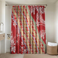 Red Palaka Hawaii Leis Bathroom Set Hawaiian-plaid Elegant Tropical Vibes - Polynesian Pride