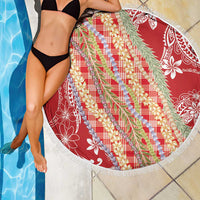 Red Palaka Hawaii Leis Beach Blanket Hawaiian-plaid Elegant Tropical Vibes - Polynesian Pride