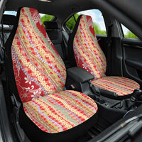 Red Palaka Hawaii Leis Car Seat Cover Hawaiian-plaid Elegant Tropical Vibes - Polynesian Pride
