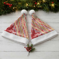 Red Palaka Hawaii Leis Christmas Santa Hat Hawaiian-plaid Elegant Tropical Vibes - Polynesian Pride