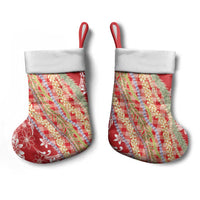 Red Palaka Hawaii Leis Christmas Stocking Hawaiian-plaid Elegant Tropical Vibes LT14 - Polynesian Pride
