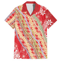 Red Palaka Hawaii Leis Hawaiian Shirt Hawaiian-plaid Elegant Tropical Vibes LT14 Red - Polynesian Pride