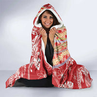 Red Palaka Hawaii Leis Hooded Blanket Hawaiian-plaid Elegant Tropical Vibes LT14 - Polynesian Pride