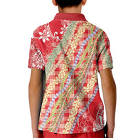 Red Palaka Hawaii Leis Kid Polo Shirt Hawaiian-plaid Elegant Tropical Vibes LT14 - Polynesian Pride