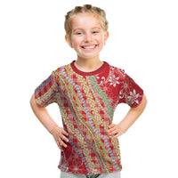 Red Palaka Hawaii Leis Kid T Shirt Hawaiian-plaid Elegant Tropical Vibes LT14 Red - Polynesian Pride