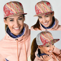 Red Palaka Hawaii Leis Mesh Trucker Cap Hawaiian-plaid Elegant Tropical Vibes LT14 - Polynesian Pride