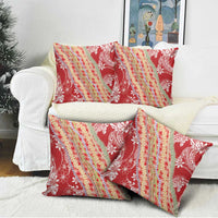Red Palaka Hawaii Leis Pillow Cover Hawaiian-plaid Elegant Tropical Vibes - Polynesian Pride