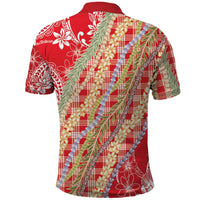 Red Palaka Hawaii Leis Polo Shirt Hawaiian-plaid Elegant Tropical Vibes LT14 - Polynesian Pride