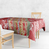 Red Palaka Hawaii Leis Tablecloth Hawaiian-plaid Elegant Tropical Vibes LT14 - Polynesian Pride