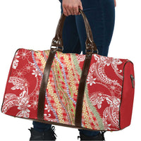 Red Palaka Hawaii Leis Travel Bag Hawaiian-plaid Elegant Tropical Vibes LT14 - Polynesian Pride