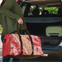 Red Palaka Hawaii Leis Travel Bag Hawaiian-plaid Elegant Tropical Vibes LT14 - Polynesian Pride