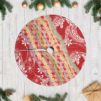 Red Palaka Hawaii Leis Tree Skirt Hawaiian-plaid Elegant Tropical Vibes LT14 Casual Red - Polynesian Pride