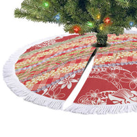 Red Palaka Hawaii Leis Tree Skirt Hawaiian-plaid Elegant Tropical Vibes LT14 - Polynesian Pride