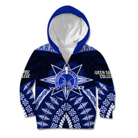 Tonga Tupou College And Queen Salote College Kid Hoodie Tongan Ngatu Pattern LT14 Zip Hoodie Blue - Polynesian Pride
