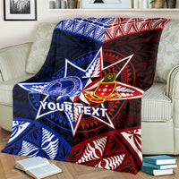 Personalised Tupou College And Kolisi Tonga Atele Blanket Tongan Ngatu Pattern LT14 - Polynesian Pride
