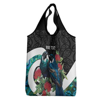 Personalised Valentine's Day New Zealand Grocery Bag Tui Bird Couple Kowhaiwhai Mix Pohutukawa