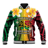 Vanuatu Independence Day Baseball Jacket Long God Yumi Stanap Happy 46th Anniversary LT14 Unisex Reggae - Polynesian Pride