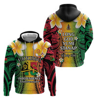 Vanuatu Independence Day Hoodie Long God Yumi Stanap Happy 46th Anniversary LT14 Zip Hoodie Reggae - Polynesian Pride
