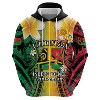 Vanuatu Independence Day Hoodie Long God Yumi Stanap Happy 45th Anniversary LT14