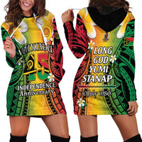 Vanuatu Independence Day Hoodie Dress Long God Yumi Stanap Happy 45th Anniversary LT14