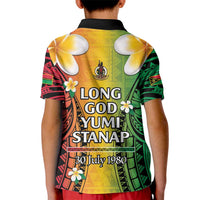 Vanuatu Independence Day Kid Polo Shirt Long God Yumi Stanap Happy 45th Anniversary LT14