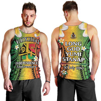 Vanuatu Independence Day Men Tank Top Long God Yumi Stanap Happy 45th Anniversary LT14 - Polynesian Pride