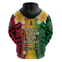 Vanuatu Independence Day Zip Hoodie Long God Yumi Stanap Happy 46th Anniversary LT14 - Polynesian Pride