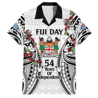 Fiji Day Hawaiian Shirt Happy 54 Years Of Independence Tapa Pattern White LT14 White - Polynesian Pride