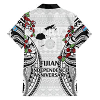 Fiji Day Hawaiian Shirt Happy 54 Years Of Independence Tapa Pattern White LT14 - Polynesian Pride