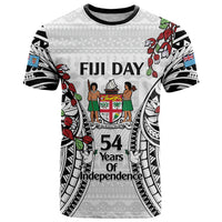 Fiji Day T Shirt Happy 54 Years Of Independence Tapa Pattern White