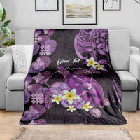 Personalised Aloha Hawaii Kauai Island Blanket Garden Isle Map Sea Turtle Plumeria LT14 - Polynesian Pride
