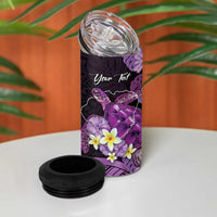 Personalised Aloha Hawaii Kauai Island 4 in 1 Can Cooler Tumbler Garden Isle Map Sea Turtle Plumeria