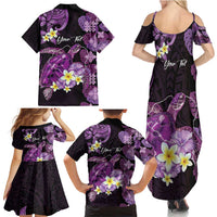 Personalised Aloha Hawaii Kauai Island Family Matching Summer Maxi Dress and Hawaiian Shirt Garden Isle Map Sea Turtle Plumeria