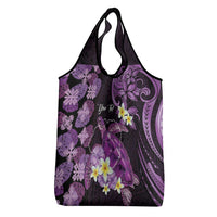 Personalised Aloha Hawaii Kauai Island Grocery Bag Garden Isle Map Sea Turtle Plumeria