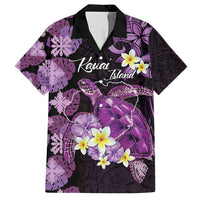 Personalised Aloha Hawaii Kauai Island Hawaiian Shirt Garden Isle Map Sea Turtle Plumeria LT14 Purple - Polynesian Pride
