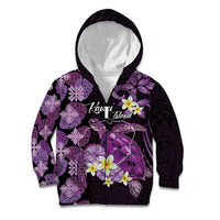 Personalised Aloha Hawaii Kauai Island Kid Hoodie Garden Isle Map Sea Turtle Plumeria