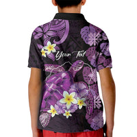 Personalised Aloha Hawaii Kauai Island Kid Polo Shirt Garden Isle Map Sea Turtle Plumeria