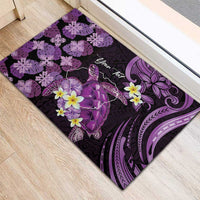 Personalised Aloha Hawaii Kauai Island Rubber Doormat Garden Isle Map Sea Turtle Plumeria LT14 - Polynesian Pride
