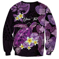 Personalised Aloha Hawaii Kauai Island Sweatshirt Garden Isle Map Sea Turtle Plumeria LT14 - Polynesian Pride