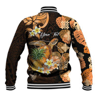Personalised Aloha Hawaii Lanai Island Baseball Jacket Pineapple Isle Map Sea Turtle Plumeria LT14 - Polynesian Pride
