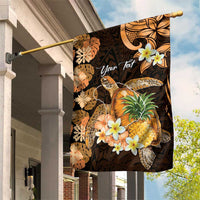 Personalised Aloha Hawaii Lanai Island Garden Flag Pineapple Isle Map Sea Turtle Plumeria LT14 House Flag Orange - Polynesian Pride