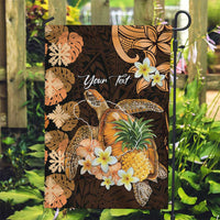 Personalised Aloha Hawaii Lanai Island Garden Flag Pineapple Isle Map Sea Turtle Plumeria LT14 Garden Flag Orange - Polynesian Pride