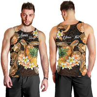 Personalised Aloha Hawaii Lanai Island Men Tank Top Pineapple Isle Map Sea Turtle Plumeria LT14 - Polynesian Pride